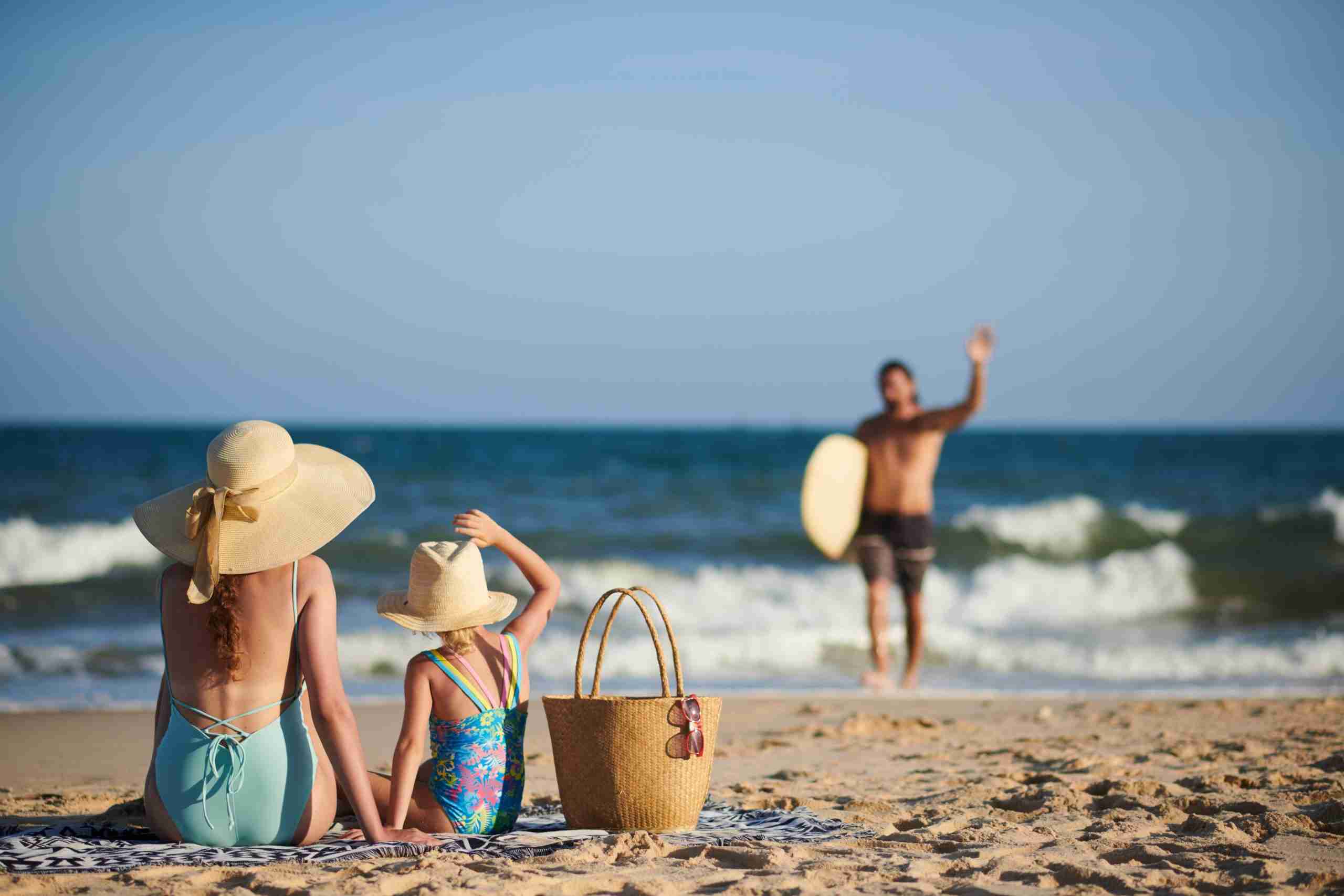 Family on Sandy Beach